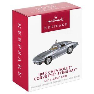 New! 1963 Chevrolet Corvette Stingray Hallmark Keepsake Christmas Ornament Car